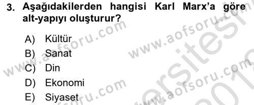 Siyaset Bilimi Dersi Ara Sınavı Deneme Sınav Soruları 3. Soru