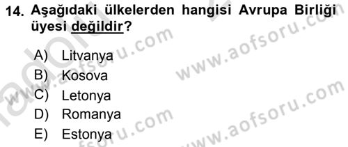 Siyaset Bilimi Dersi 2018 - 2019 Yılı 3 Ders Sınav Soruları 14. Soru