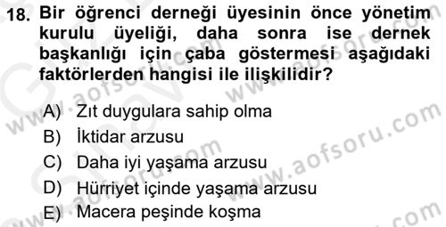 Siyaset Bilimi Dersi 2018 - 2019 Yılı (Vize) Ara Sınav Soruları 18. Soru