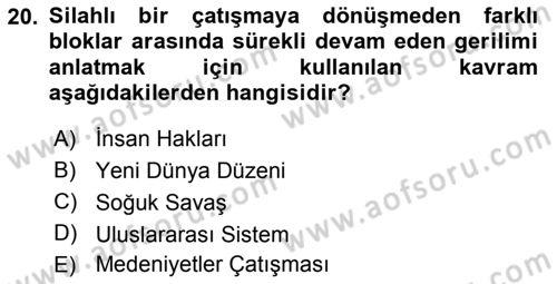 Siyaset Bilimi Dersi 2018 - 2019 Yılı Yaz Okulu Sınav Soruları 20. Soru