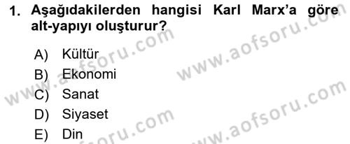 Siyaset Bilimi Dersi 2019 - 2020 Yılı (Vize) Ara Sınav Soruları 1. Soru