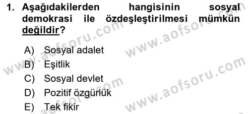 Siyaset Bilimi Dersi 2020 - 2021 Yılı Yaz Okulu Sınav Soruları 1. Soru