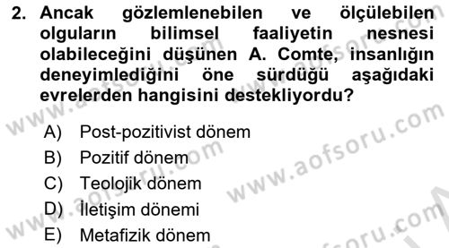 Siyaset Bilimi Dersi 2020 - 2021 Yılı Yaz Okulu Sınav Soruları 2. Soru