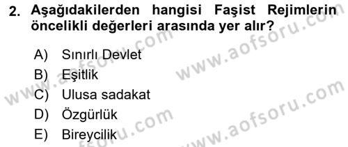 Siyaset Bilimi Dersi 2021 - 2022 Yılı (Final) Dönem Sonu Sınav Soruları 2. Soru