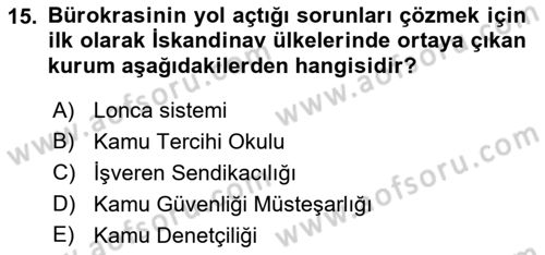 Siyaset Bilimi Dersi 2022 - 2023 Yılı (Final) Dönem Sonu Sınav Soruları 15. Soru