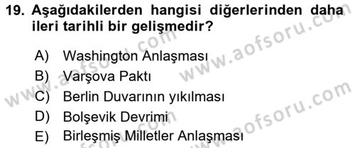 Siyaset Bilimi Dersi 2022 - 2023 Yılı (Final) Dönem Sonu Sınav Soruları 19. Soru