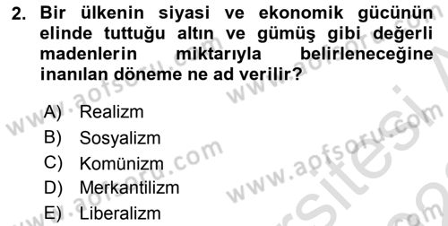 Siyaset Bilimi Dersi 2022 - 2023 Yılı (Final) Dönem Sonu Sınav Soruları 2. Soru