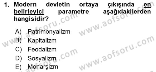 Siyaset Bilimi Dersi 2022 - 2023 Yılı Yaz Okulu Sınav Soruları 1. Soru