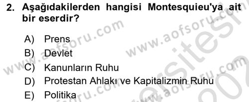 Siyaset Bilimi Dersi 2023 - 2024 Yılı (Vize) Ara Sınav Soruları 2. Soru