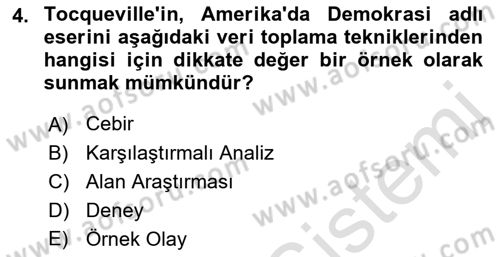 Siyaset Bilimi Dersi 2023 - 2024 Yılı (Vize) Ara Sınav Soruları 4. Soru