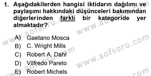 Siyaset Bilimi Dersi 2023 - 2024 Yılı Yaz Okulu Sınav Soruları 1. Soru
