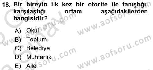 Siyaset Bilimi Dersi 2024 - 2025 Yılı (Vize) Ara Sınav Soruları 18. Soru
