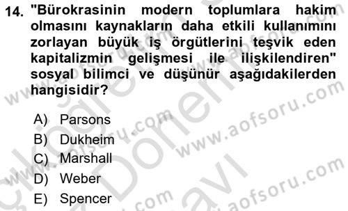Siyaset Bilimi Dersi 2024 - 2025 Yılı (Final) Dönem Sonu Sınav Soruları 14. Soru
