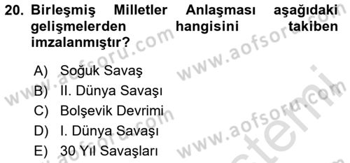 Siyaset Bilimi Dersi 2024 - 2025 Yılı (Final) Dönem Sonu Sınav Soruları 20. Soru