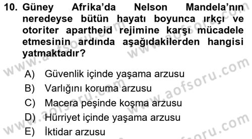 Siyaset Bilimi Dersi 2024 - 2025 Yılı Yaz Okulu Sınav Soruları 10. Soru