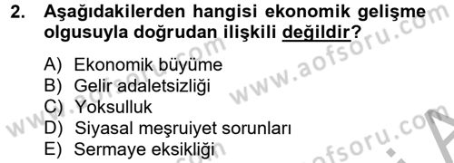 Gelişmekte Olan Ülkelerde Siyaset Dersi 2012 - 2013 Yılı (Final) Dönem Sonu Sınav Soruları 2. Soru