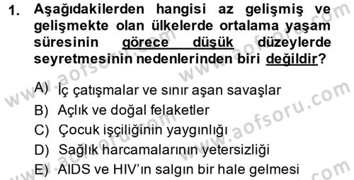 Gelişmekte Olan Ülkelerde Siyaset Dersi 2013 - 2014 Yılı (Final) Dönem Sonu Sınav Soruları 1. Soru