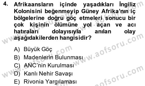 Gelişmekte Olan Ülkelerde Siyaset Dersi 2013 - 2014 Yılı (Final) Dönem Sonu Sınav Soruları 4. Soru