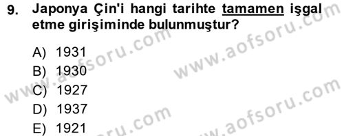 Gelişmekte Olan Ülkelerde Siyaset Dersi 2013 - 2014 Yılı (Final) Dönem Sonu Sınav Soruları 9. Soru