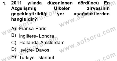 Gelişmekte Olan Ülkelerde Siyaset Dersi 2014 - 2015 Yılı (Final) Dönem Sonu Sınav Soruları 1. Soru
