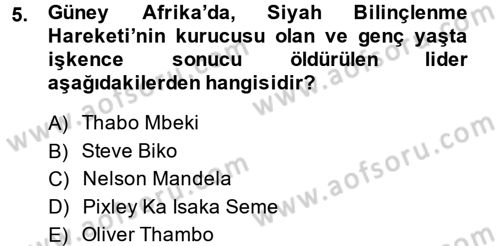 Gelişmekte Olan Ülkelerde Siyaset Dersi 2014 - 2015 Yılı (Final) Dönem Sonu Sınav Soruları 5. Soru