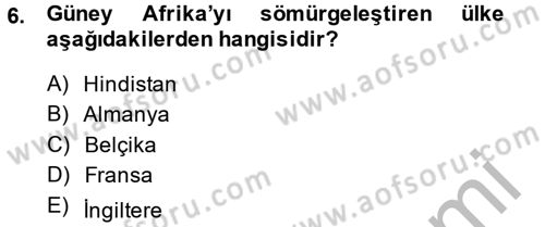 Gelişmekte Olan Ülkelerde Siyaset Dersi 2014 - 2015 Yılı (Final) Dönem Sonu Sınav Soruları 6. Soru