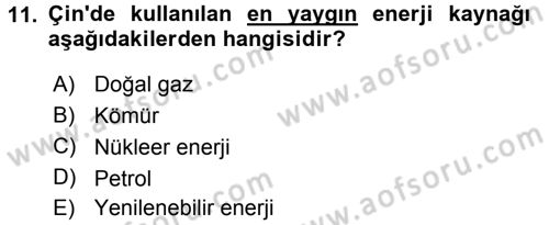 Gelişmekte Olan Ülkelerde Siyaset Dersi 2015 - 2016 Yılı (Final) Dönem Sonu Sınav Soruları 11. Soru