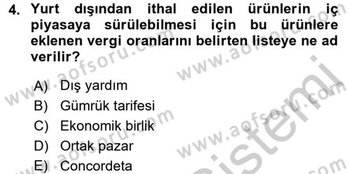 Gelişmekte Olan Ülkelerde Siyaset Dersi 2016 - 2017 Yılı (Vize) Ara Sınav Soruları 4. Soru