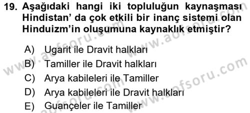 Gelişmekte Olan Ülkelerde Siyaset Dersi 2016 - 2017 Yılı (Final) Dönem Sonu Sınav Soruları 19. Soru
