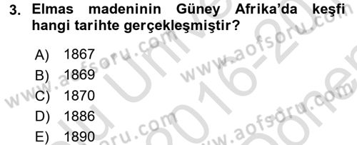 Gelişmekte Olan Ülkelerde Siyaset Dersi 2016 - 2017 Yılı (Final) Dönem Sonu Sınav Soruları 3. Soru