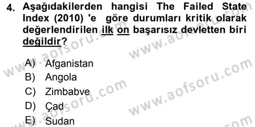 Gelişmekte Olan Ülkelerde Siyaset Dersi 2016 - 2017 Yılı (Final) Dönem Sonu Sınav Soruları 4. Soru