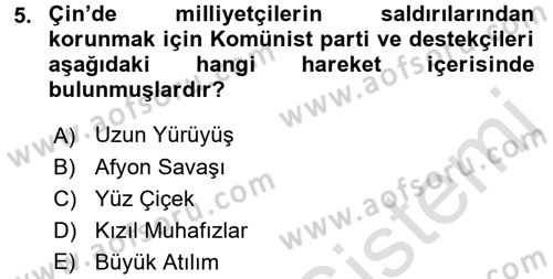 Gelişmekte Olan Ülkelerde Siyaset Dersi 2016 - 2017 Yılı (Final) Dönem Sonu Sınav Soruları 5. Soru