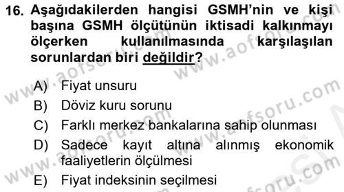 Gelişmekte Olan Ülkelerde Siyaset Dersi 2018 - 2019 Yılı (Vize) Ara Sınav Soruları 16. Soru