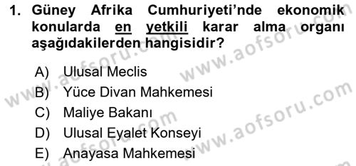 Gelişmekte Olan Ülkelerde Siyaset Dersi 2020 - 2021 Yılı Yaz Okulu Sınav Soruları 1. Soru