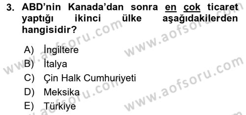 Gelişmekte Olan Ülkelerde Siyaset Dersi 2021 - 2022 Yılı Yaz Okulu Sınav Soruları 3. Soru