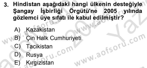 Gelişmekte Olan Ülkelerde Siyaset Dersi 2022 - 2023 Yılı Yaz Okulu Sınav Soruları 3. Soru