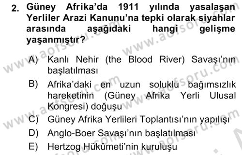 Gelişmekte Olan Ülkelerde Siyaset Dersi 2023 - 2024 Yılı (Vize) Ara Sınav Soruları 2. Soru