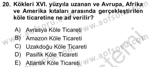 Gelişmekte Olan Ülkelerde Siyaset Dersi 2023 - 2024 Yılı (Vize) Ara Sınav Soruları 20. Soru