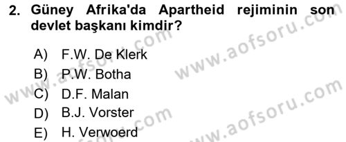 Gelişmekte Olan Ülkelerde Siyaset Dersi 2023 - 2024 Yılı Yaz Okulu Sınav Soruları 2. Soru