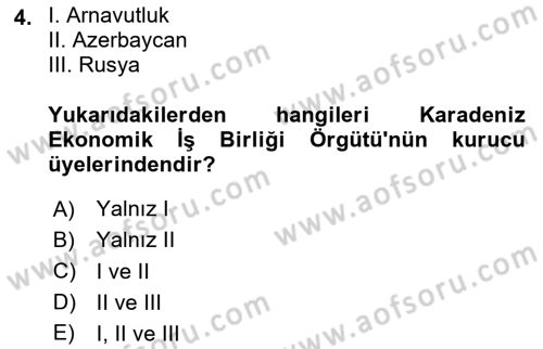 Gelişmekte Olan Ülkelerde Siyaset Dersi 2023 - 2024 Yılı Yaz Okulu Sınav Soruları 4. Soru