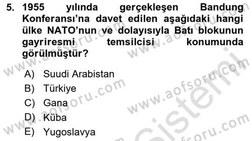 Gelişmekte Olan Ülkelerde Siyaset Dersi 2024 - 2025 Yılı Yaz Okulu Sınav Soruları 5. Soru