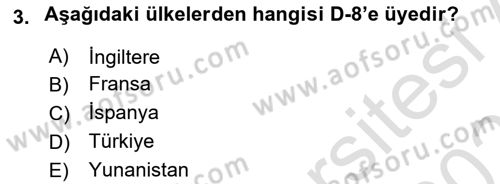 Gelişmekte Olan Ülkelerde Siyaset Dersi 2025 - 2026 Yılı (Vize) Ara Sınav Soruları 3. Soru