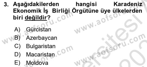 Gelişmekte Olan Ülkelerde Siyaset Dersi 2025 - 2026 Yılı (Final) Dönem Sonu Sınav Soruları 3. Soru