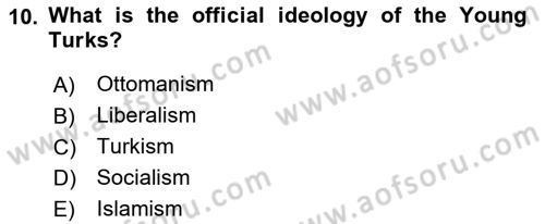 Turkish Politics Dersi 2018 - 2019 Yılı (Vize) Ara Sınav Soruları 10. Soru