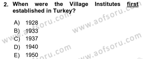 Turkish Politics Dersi 2018 - 2019 Yılı (Vize) Ara Sınav Soruları 2. Soru
