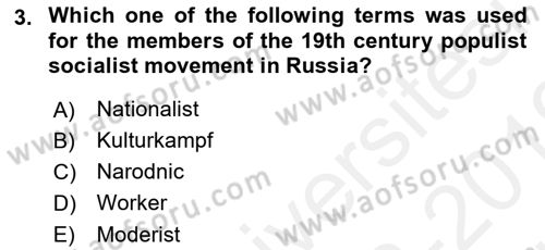 Turkish Politics Dersi 2018 - 2019 Yılı (Vize) Ara Sınav Soruları 3. Soru