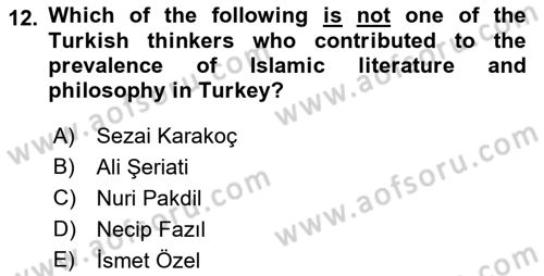 Turkish Politics Dersi 2018 - 2019 Yılı (Final) Dönem Sonu Sınav Soruları 12. Soru