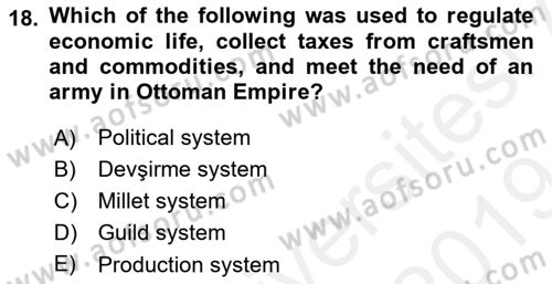 Turkish Politics Dersi 2018 - 2019 Yılı (Final) Dönem Sonu Sınav Soruları 18. Soru