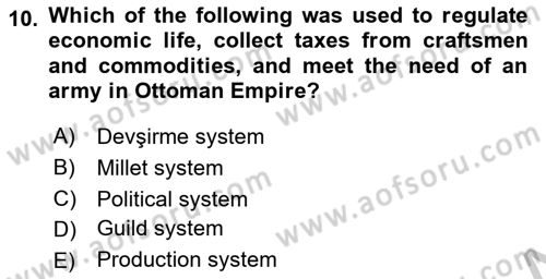 Turkish Politics Dersi 2018 - 2019 Yılı Yaz Okulu Sınav Soruları 10. Soru