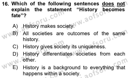 Turkish Politics Dersi 2021 - 2022 Yılı (Vize) Ara Sınav Soruları 16. Soru